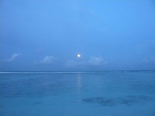 Moon on the evening sea