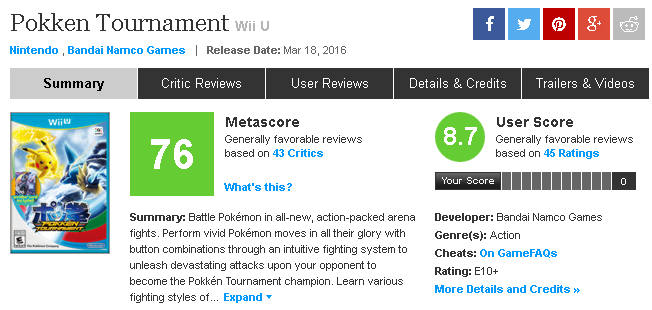 Wiiu ポッ拳 トーナメント 海外レビューまとめ あらゆる格闘ゲームの中でも最高峰の出来 Wiiuハードの問題がゲームの足を引っ張っている ゲームかなー