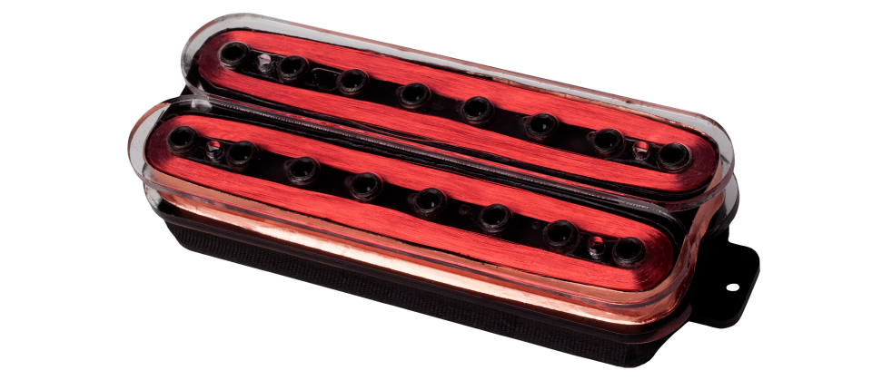 Schecterの透明ボビンの8弦ギター用ピックアップ アキラのmetal Maniacs Schecterの透明ボビンの8弦ギター用ピックアップ アキラのmetal Maniacs