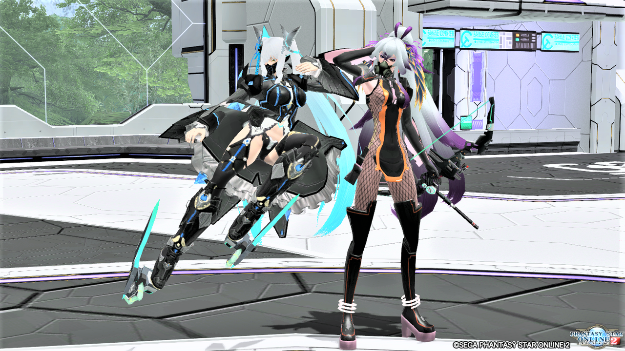 Pso2 Arksコーディネート部 Pso2 コスチューム３種類でサイバーパンク集会