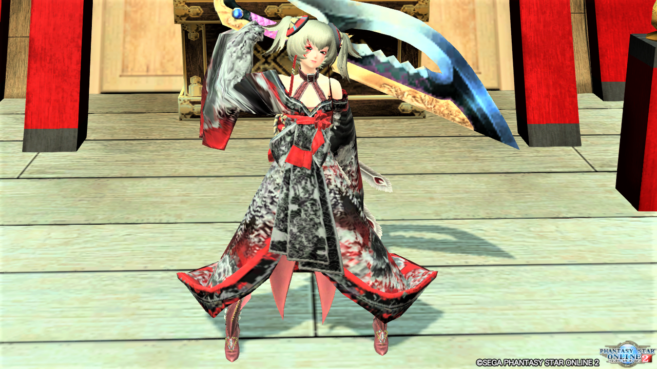 Pso2 Ngs Arksコーディネート部 Pso2 傾花 ｏｕ ゾラ ｂａ の 赤鬼対峙風コーデ