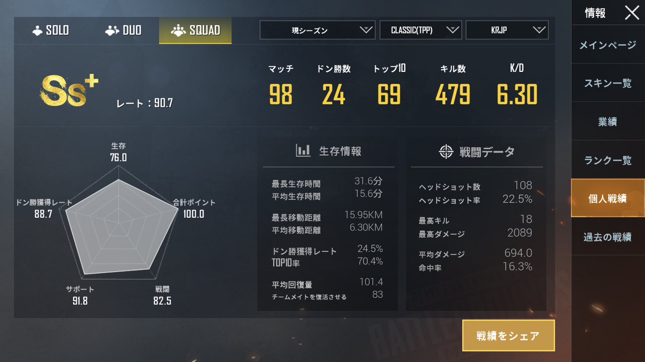 Pubgモバイル 野良専ワイの戦績を見てくれ Pubgモバイルまとめ Pubgモバイル 野良専ワイの戦績を見てくれ Pubgモバイルまとめ