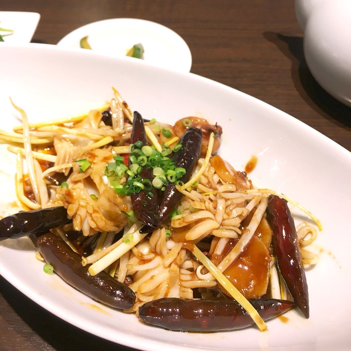 西麻布 麻布長江 ランチ 花切りイカ 焦がし唐辛子 花椒 黒酢炒め おさんぽ計画2