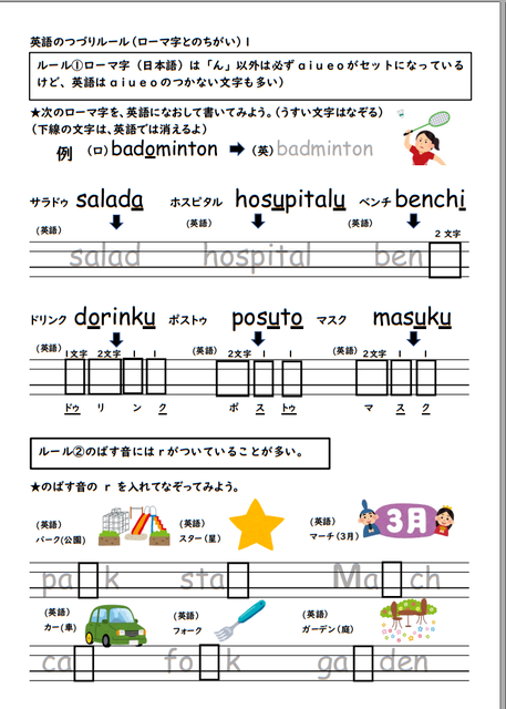 無料シェア教材 ローマ字 フォニックスプリント小学生用 働く主婦の独り言