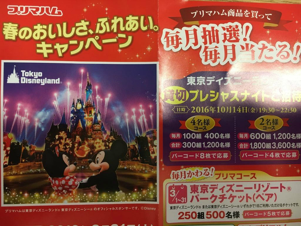 プリマプレシャスナイトの当選通知 南瓜マカロンの子連れでディズニー