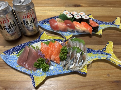 ★あの人気店“gyogyo”が使用しているマグロモザイクお皿を入手したら…スーパーマーケットで半額シールが貼られているお刺身だってギョギョっとサカナスター★