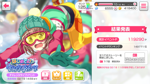 バンドリ349イベント結果★
