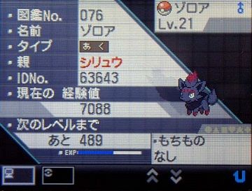 ポケモンBW042ゾロア★