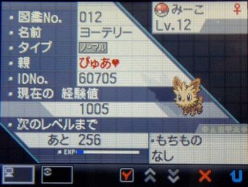 ポケモンBW012ヨーテリー★