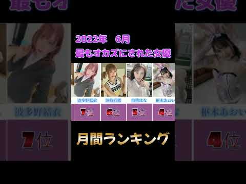 【動画】2022年6月月間AV女優ランキングtop10
