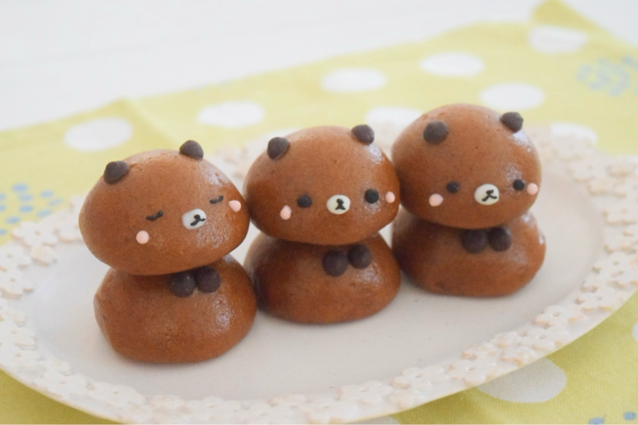 黒糖まんじゅうで♪こぐまの三兄弟 : まんまるほっぺ〜のんびり楽しむ 