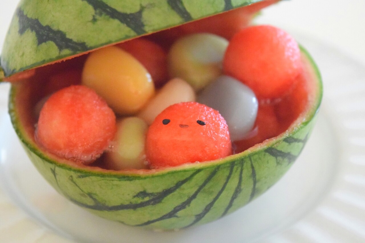 かんたんスイカアート カエルスイカの白玉ポンチ まんまるほっぺ のんびり楽しむ創作パン Powered By ライブドアブログ