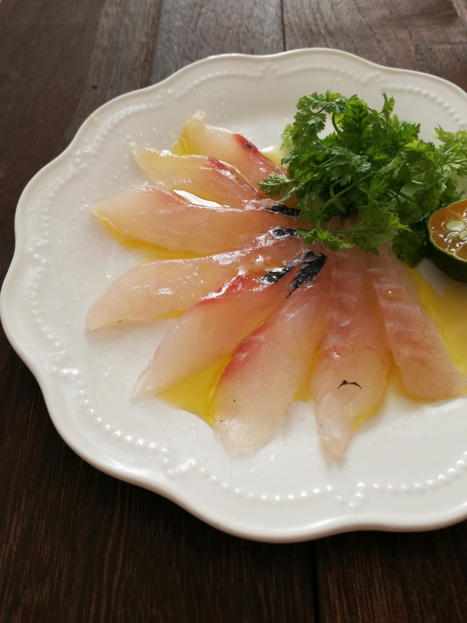 グレのカルパッチョ Puyomeのごはんできてるよ