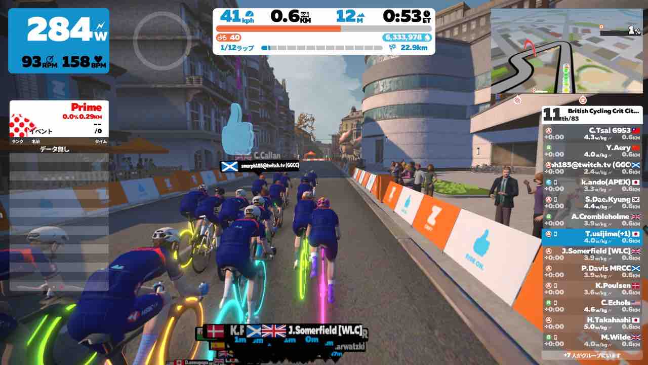 Zwift Race British Cycling Crit City Series A 7位 Stiファクトリー備忘録