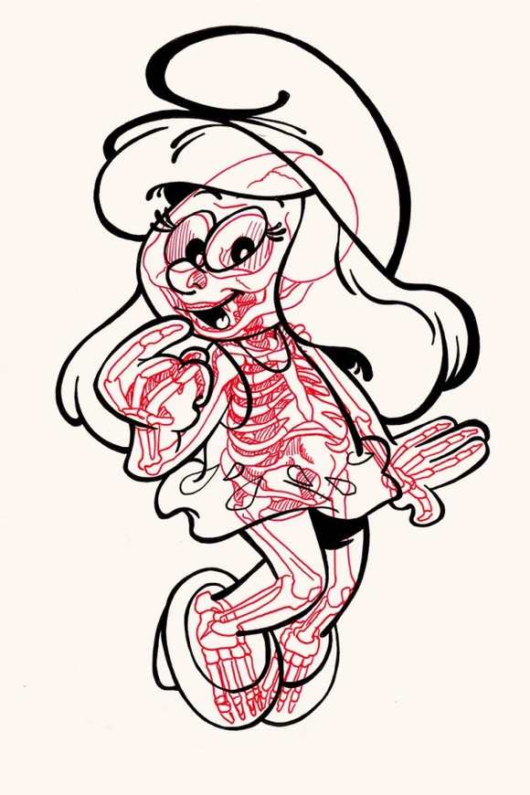 XRAY-Comic-Characters-Smurfette-by-Chris-Panda-600x900