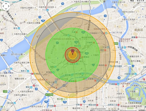 核 爆弾 範囲