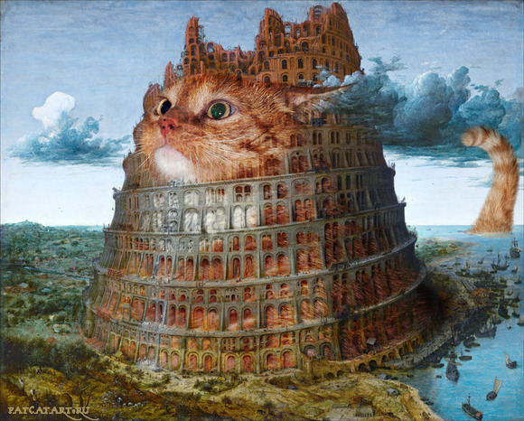 世界の有名絵画とかわいいデブ猫さん 絵画の中のデブ猫さんの愉快な姿 ジャポンタ