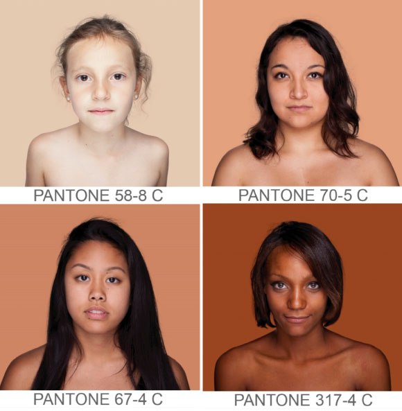 世界の人々のスキントーン 肌の色で製作されたクロマチック インベントリ 色彩一覧表 ジャポンタ