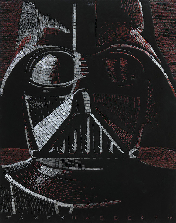 ホッチキスの芯のアートな活用術 無数のホッチキスの芯だけで描くスターウォーズのダースベーダー ジャポンタ