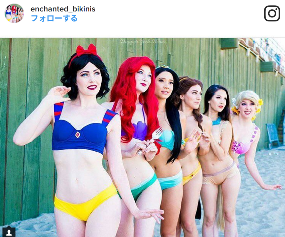 こんな水着で集合されたらディズニー ドリーム ディズニープリンセスのドレスのデザインがビキニに ジャポンタ