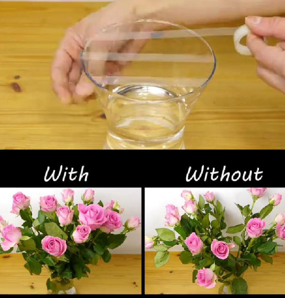 ちょっとしたテクニックが花瓶に生けたお花を華やかに セロハンテープを使ったdiy ジャポンタ