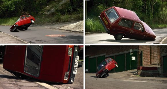 三輪自動車のローリング 転げ回るリライアント ロビン Reliant Robin ジャポンタ