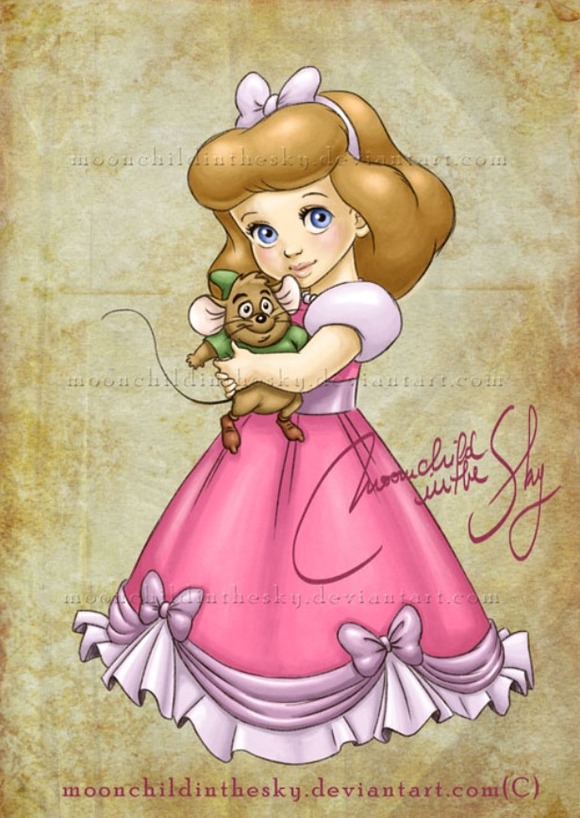 ディズニー プリンセスたちの ちびっ子 イラストレーション ジャポンタ