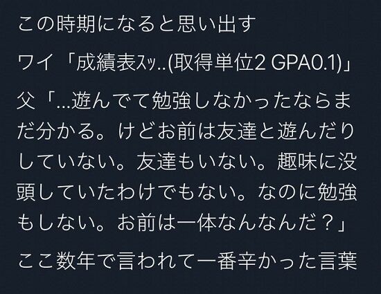 大学で単位をほぼ取得しなかった人が父親から正論を言われる ここ数年で言われて一番辛かった言葉 くまニュース 大学で単位をほぼ取得しなかった人が父親から正論を言われる ここ数年で言われて一番辛かった言葉 くまニュース