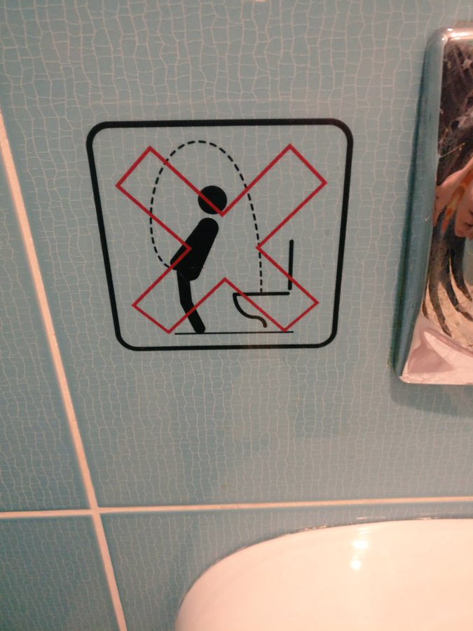 ある姿勢で用を足すことを禁止しているトイレ くまニュース