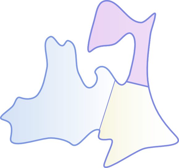 青森県 地図 津軽地方 南部地方 三八上北地方 下北地方 形 分布図 分割図