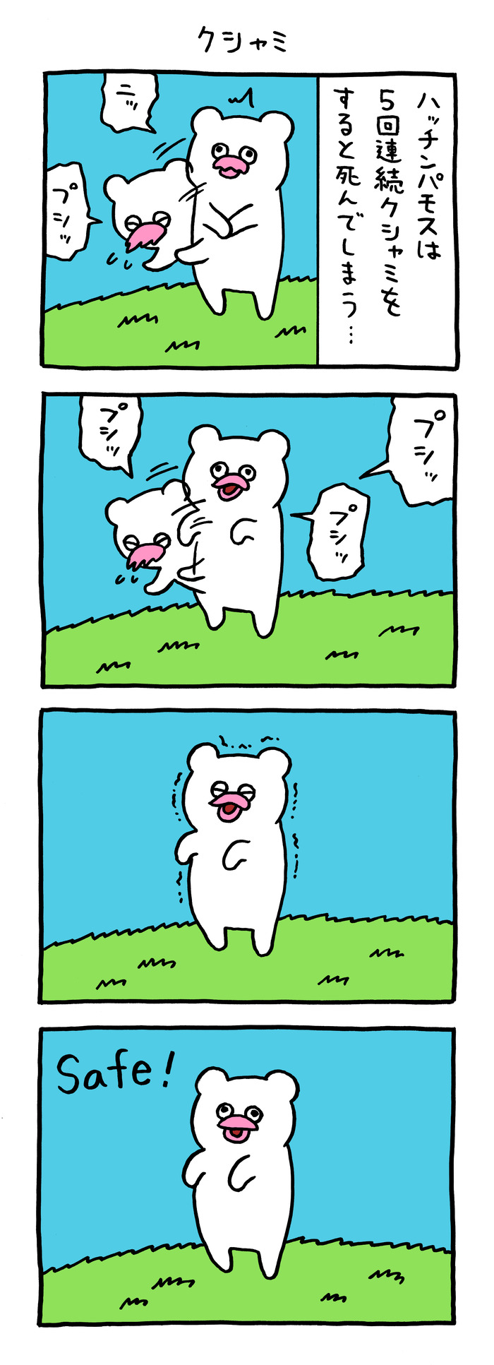 絶滅寸前の動物ハッチンパモス「クシャミ」