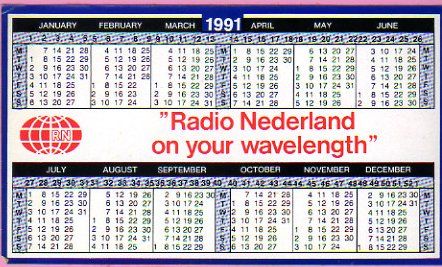 1990年と1991年 Radio Nederland オランダ ステッカー型カレンダー 予備 Josef Zenchanの受信ログとqslなどの返信物のレポート