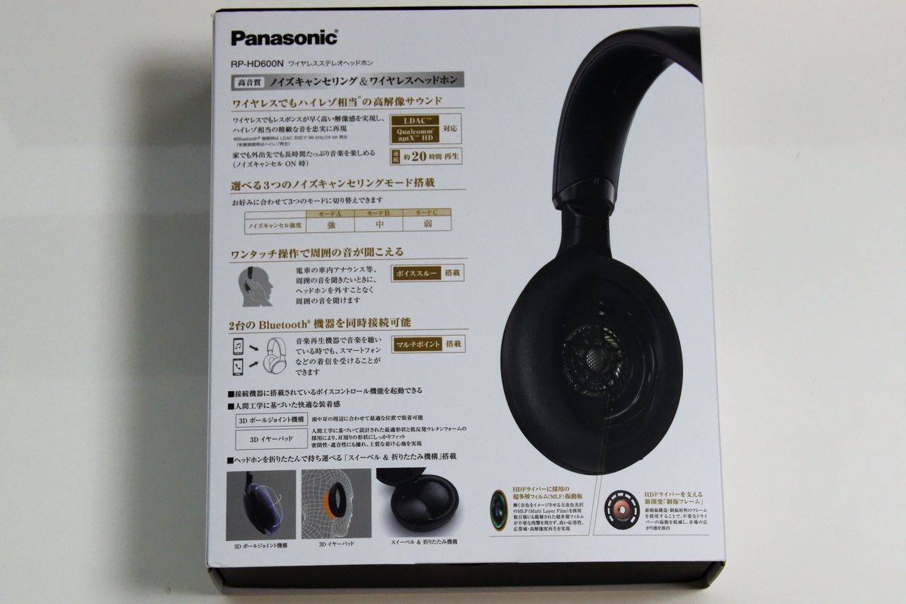 Panasonic RP-HD600N ワイヤレスヘッドホン 専用ケース付き