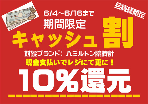 キャッシュ割り(ハミルトン)