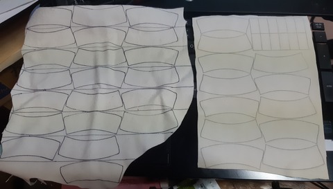 左　手書き　右　アイロン熱転写