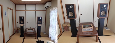 左_ホーンブースターⅢ前面開放 右_ホーンブースターⅢ背面開放