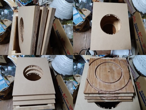 表バッフルと中継アダプター