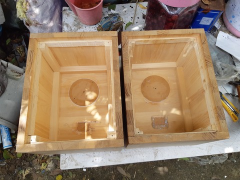 裏バッフルの穴埋加工