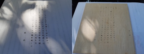 左_普通紙 右_コンパネ