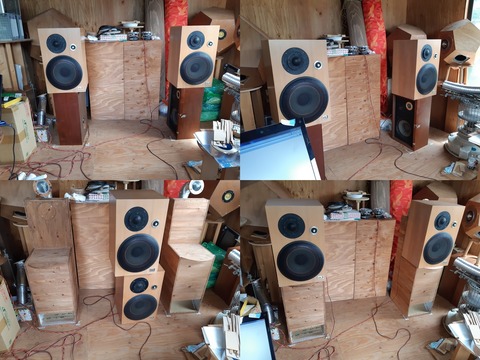 上　標準的なスタンド　下　腰掛形スタンド（ホーンブースター）