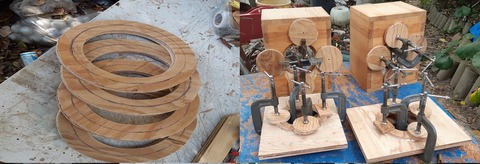 中継アダプターと接着状況