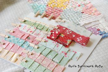 ログキャビンのパッチワークキルト(大) ログキャビンのドールキルト用パターン＆レシピセット - パッチ