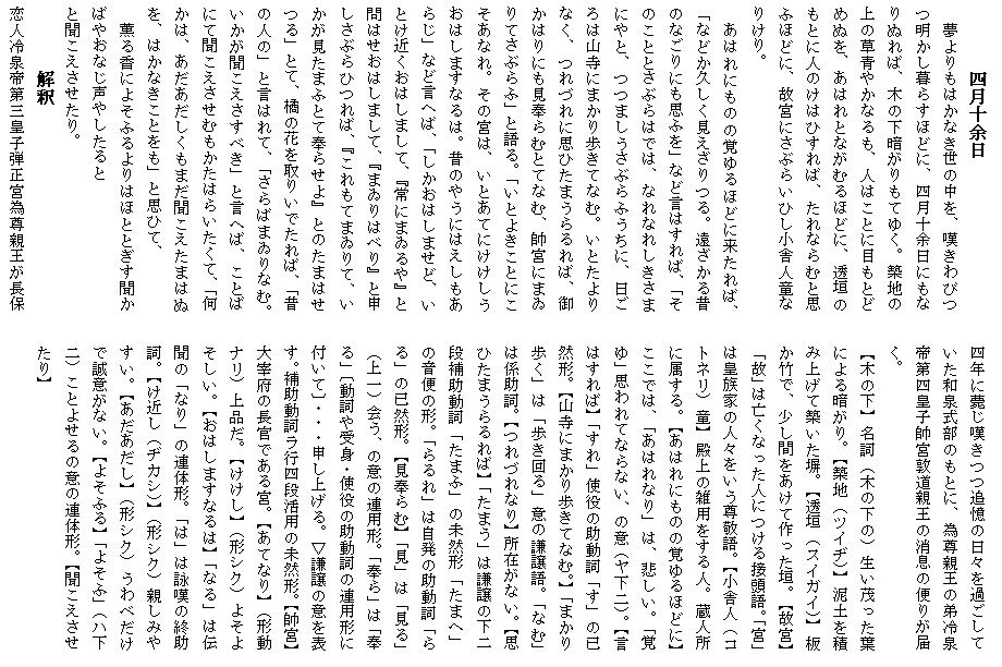 四月十余日 古典を読む