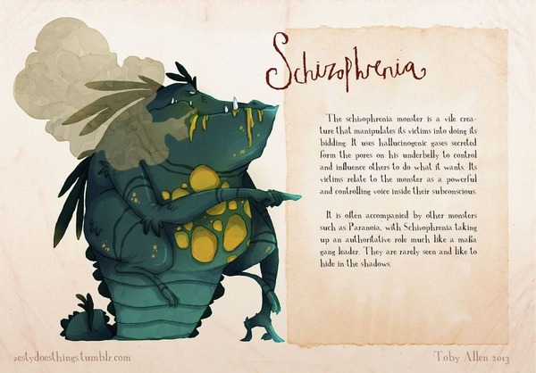 精神疾患をモンスター化したイラストシリーズ リアルモンスター