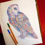 超カラフルな動物の水彩画！色とりどりの点によって描かれる