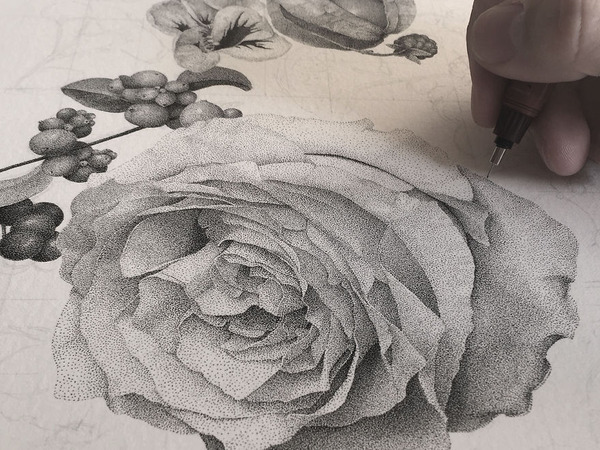 700万の点で描く！370時間をかけて制作された絵画『Autumn』 (8)