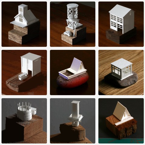 水彩紙で作る小さな建築物。365個の毎日ジオラマプロジェクト (5)