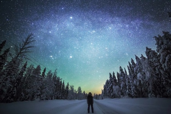 フィンランド北欧の美しい夜空。満天の星の画像 8