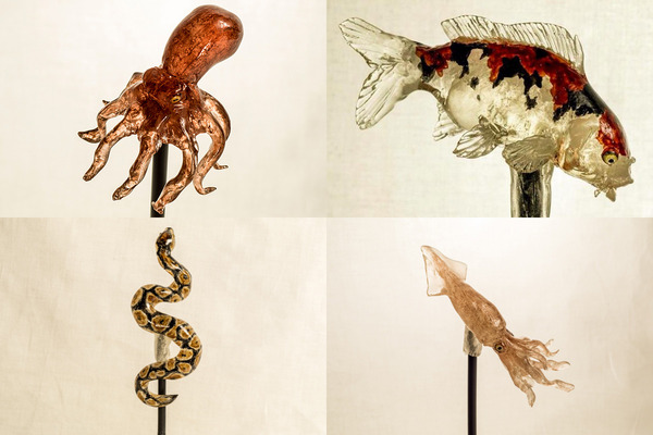 タコやヘビ、イカの飴細工