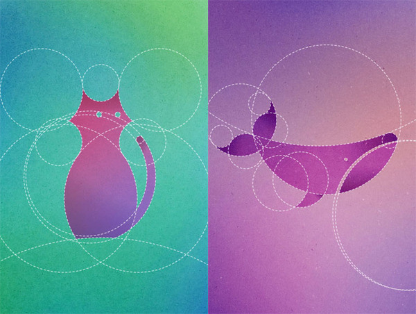 数学的な美しさ?13の円で描く動物たちのイラストレーション (1)